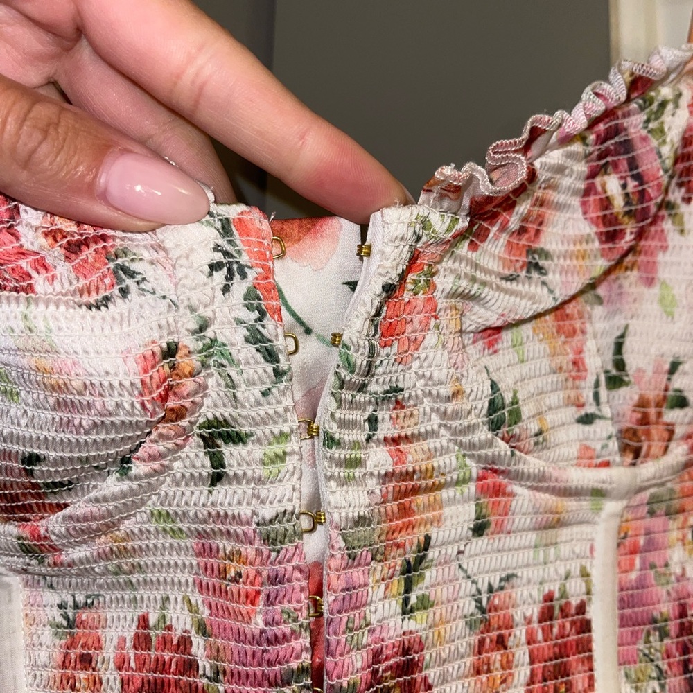 V. Chapman Floral Mini Dress - Pink and Cream - Picture 3 of 7